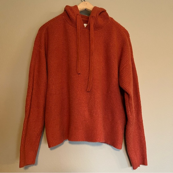 Lucky Brand Rust Orange Hooded Sweater Medium - Picture 2 of 3